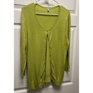 Halogen Button Up Cardigan Sweater Women's Size XL Green